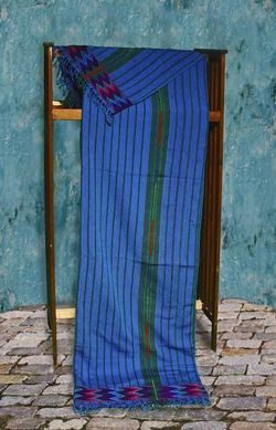 Image for Handmade King Size Blue Zacualpa Bedspread & Two Matching Throw Pillow Cover Set