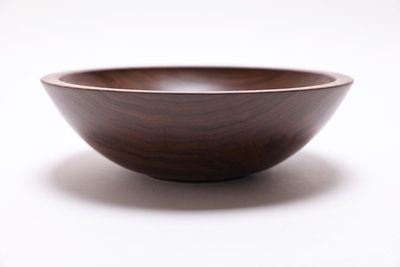 Alternate image for #2426 Curly Wild Black Walnut Wooden Bowl 9 3/8 x 3