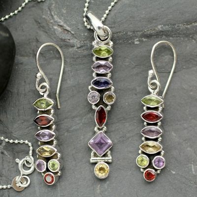 Alternate image for Sterling Silver Multigem Jewelry Set Totem Lights