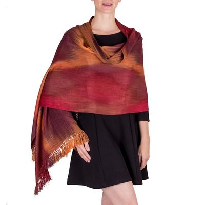 Alternate image for Unique Rayon Shawl Maya Firebird
