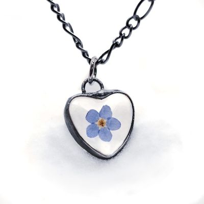Alternate image for Forget-Me-Not Heart Charm Necklace