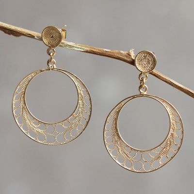 Primary image for Gold Plated Filigree Earrings Handcrafted in Peru Tondero Dancer