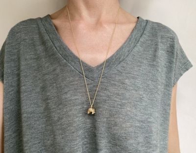 Alternate image for Bronze Tardigrade Necklace on 14k Gold Filled Chain