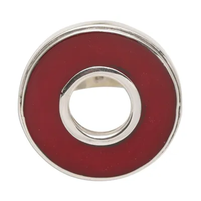 Alternate image for Red Resin and Sterling Silver Cocktail Ring In the Round - Red