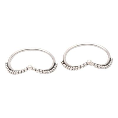 Alternate image for Handmade Sterling Silver Stacking Rings Pair Unguarded Moment