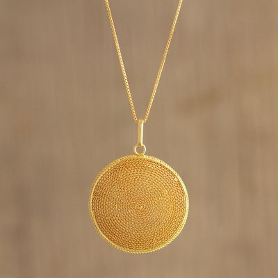 Alternate image for Peruvian Gold-Plated Filigree Pendant Necklace Temple of the Sun