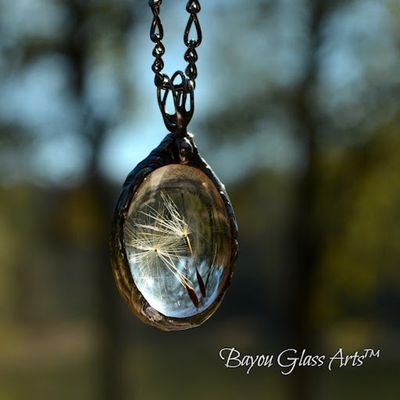 Alternate image for Dandelion Seed Necklace, Wish Jewelry for Women, Make a Wish Pendant, 2 Dandelion Seeds