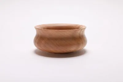 Alternate image for #2507 Tiger Maple Wooden Potbelly Bowl 4 1/8 x 2