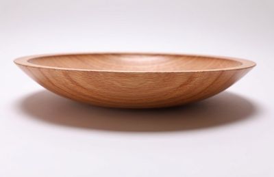 Alternate image for #2454 Red Oak Shallow Wooden Bowl 11 3/4 x 2 1/8