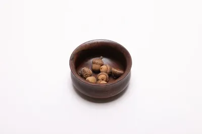 Alternate image for #2504 Claro Walnut Potbelly Wooden Bowl 4 1/4 x 2