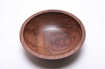 Alternate image for #2426 Curly Wild Black Walnut Wooden Bowl 9 3/8 x 3