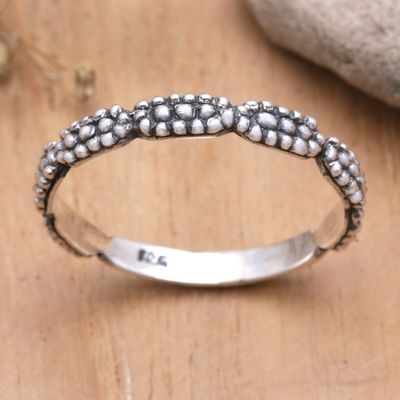 Primary image for Speckled Sterling Silver Band Ring Crafted in Bali Precious Speckles