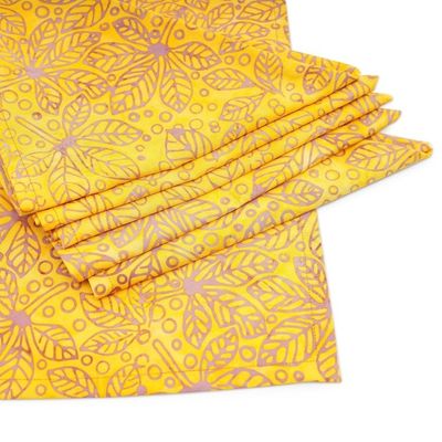 Alternate image for Tropical Leafy 6-Piece Lemon Yellow 100 Cotton Napkin Set Lemon Banquet