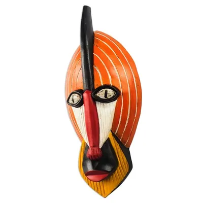 Alternate image for Ghanaian Hand Carved Wood Mask Ghanaian Monkey