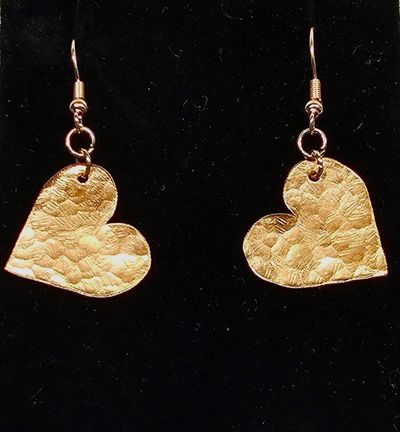 Alternate image for Copper heart earrings, large