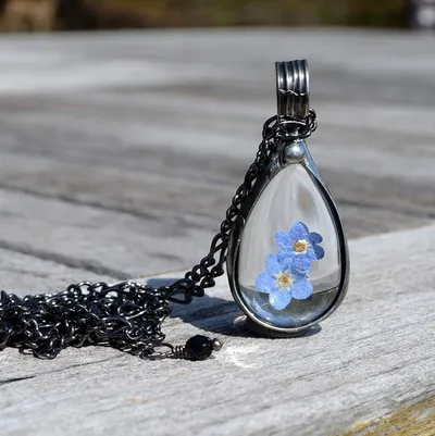 Alternate image for Forget Me Not Pendant Necklace, Teardrop