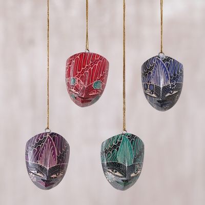 Alternate image for Hand Carved Wadang Wood Panang Warrior Ornaments Set of 4 Parang Warriors set of 4