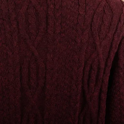 Alternate image for Dark Red Mens 100 Alpaca  Sweater Field and Forest