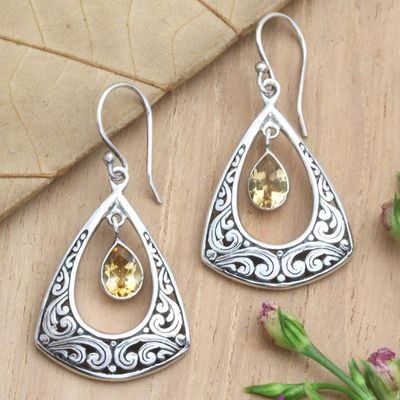 Alternate image for Citrine and Sterling Silver Dangle Earrings Lovely Temple