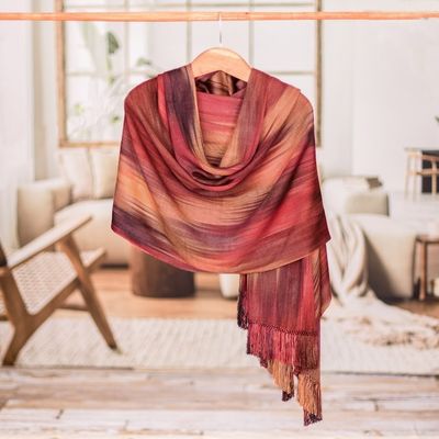 Alternate image for Unique Rayon Shawl Maya Firebird