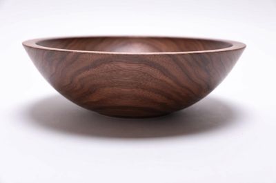 Alternate image for #2426 Curly Wild Black Walnut Wooden Bowl 9 3/8 x 3