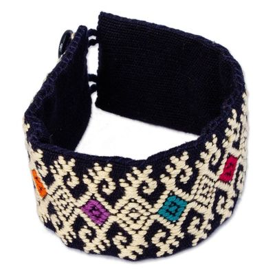 Alternate image for Ochre Geometric Cotton Wristband Bracelet from Mexico Geometric Days