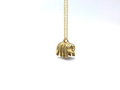 Alternate image for Bronze Tardigrade Necklace on 14k Gold Filled Chain
