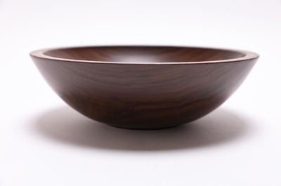 Alternate image for #2426 Curly Wild Black Walnut Wooden Bowl 9 3/8 x 3