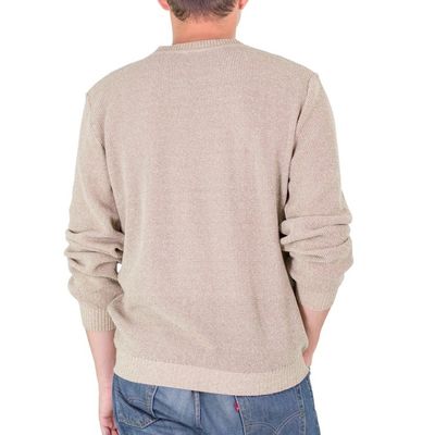 Alternate image for Mens Beige Cotton Pullover Sweater from Guatemala Sporting Elegance