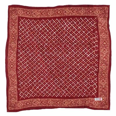 Alternate image for Batik Bandana - Soft Lightweight Cotton, Crimson Cross, Burgundy Red